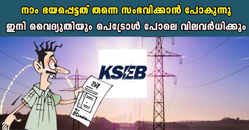 നാം ഭയപ്പെട്ടത് തന്നെ സംഭവിക്കാൻ പോകുന്നു ഇനി വൈദ്യുതിയും പെട്രോൾ പോലെ വിലവർധിക്കും