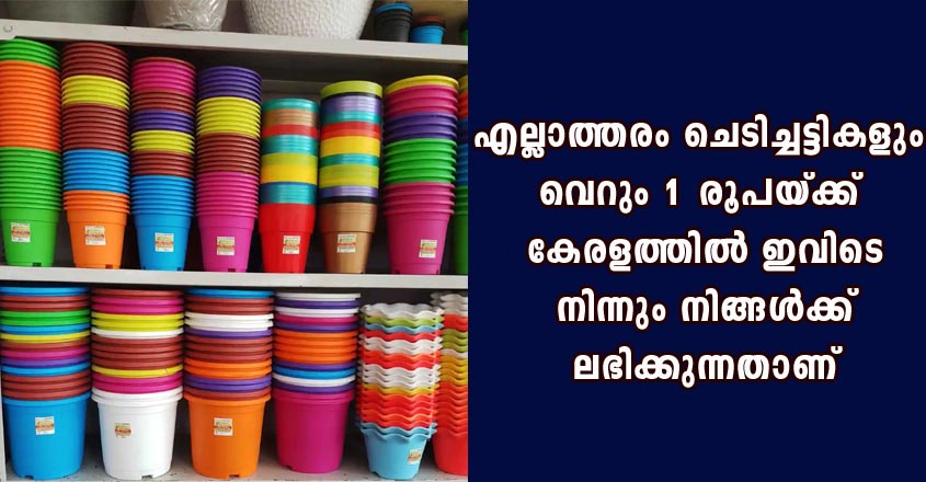ഇനി നിങ്ങൾക്ക് വെറും 1 രൂപയ്ക്കു ചെടിച്ചട്ടികൾ ലഭിക്കും  ഈ  സ്ഥലം നിങ്ങൾ അറിയാതെ പോകരുത്