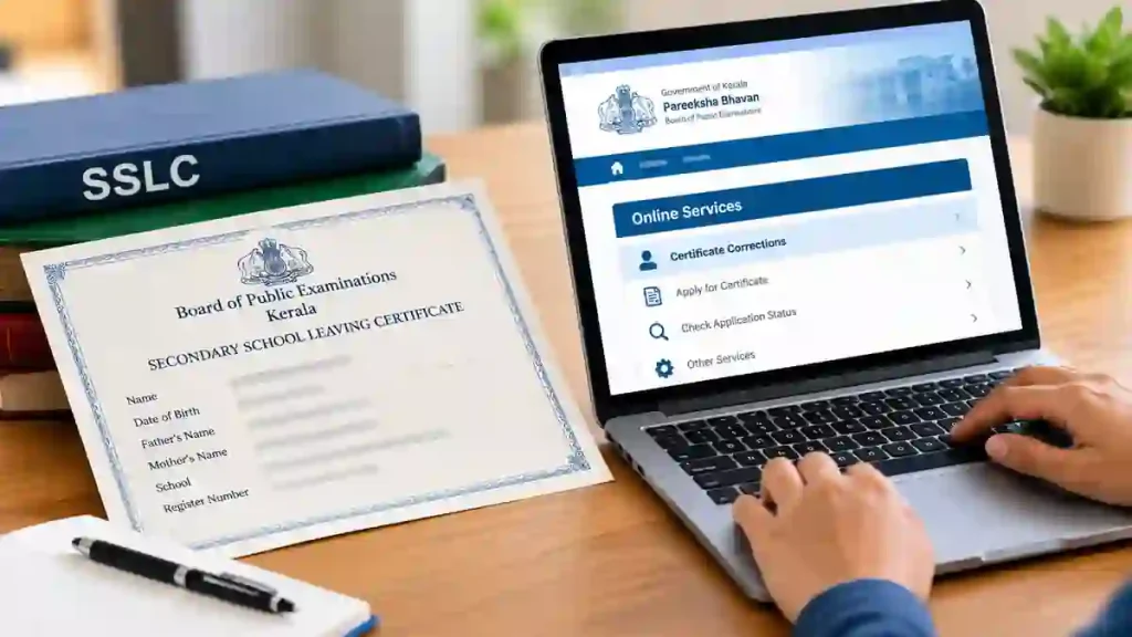 SSLC Book Correction Online Kerala for correcting certificate details